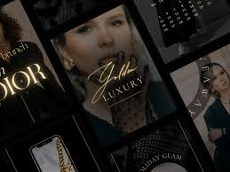 Trendy Instagram Reel Covers: Black and Gold Canva Templates