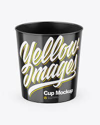 Download Glossy Cup Mockup In Cup Bowl Mockups On Yellow Images Object Mockups PSD Mockup Templates