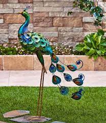 Metal Peacock Garden Bright Garden Decor On Mercari In 2021 Front Yard Decor Garden Lighting Diy Front Yard Design