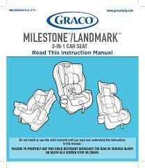 Your graco booster seat can be used with or. Graco Milestone Instruction Manual Pdf Download Manualslib