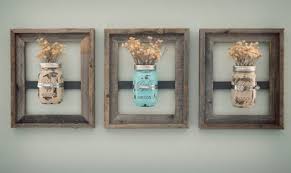 Rustic Bathroom Wall Decor Mason Jar Wall Vase Painted With Reclaimed Barn Wood Fram Rustic Bathroom Wall Decor Rustic Bathroom Decor Mason Jar Wedding Decor