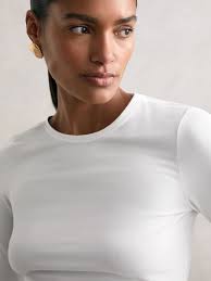 Buy Reiss White Jada Cotton Crew-Neck Long-Sleeve T-Shirt With Stretch from  Next Mexico