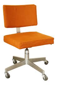 fantastic mid century modern rolling desk chair made by the corry jamestown corporation original orange upholstery adjust chair rolling desk chair desk chair