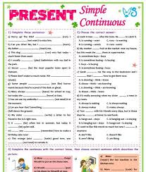 Present Simple Vs Present Continous Tense Worksheet 14 In 2020 Simple Present Tense Worksheets Present Continuous Tense English Lessons For Kids
