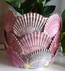 Customise your flowerpots by adding seashells to them using craft or hot glue. Pin By Betsy Meccia On Craft Ideas Pinterest Scallop Shell Craft Shell Crafts Seashell Crafts