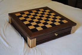 Walnut Chess Board W Drawers Chess Board Wood Chess Board Wood Chess