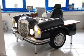 The Front End Of A Mercedes Benz Becomes A Desk Car Part Furniture Automotive Decor Car Furniture