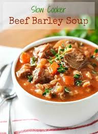 Beef Barley Soup In 2020 Slow Cooker Soup Beef Barley Soup Recipes