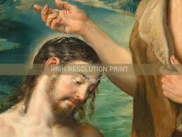 The Baptism of Christ Painting by Famous Dutch Painter Maerten De Vos, 16th  Century Saint John the Baptist Religious Art, Matthew 3:13–17