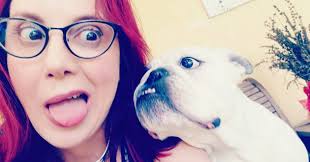 Moxie just adores this lady that lives in our building 🩷🩷 I have warned  her about Moxie and everytime she's like it's ok she's fine….well it  happened Moxie gave her a fat