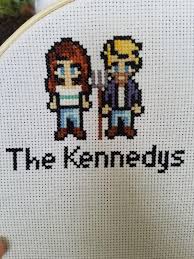 Inspired by the excellent indie game stardew valley. Cross Stitch Beginning For American Gothic Stardew Valley Style Of My Husband And I Stardewvalley