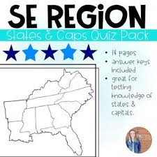 Southeast Region States And Capitals Quiz Pack In 2020 States And Capitals Southeast Region State Capitals Quiz