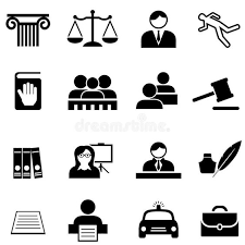 Justice Legal Law And Lawyer Icon Set Stock Vector Illustration Of Jury Icon