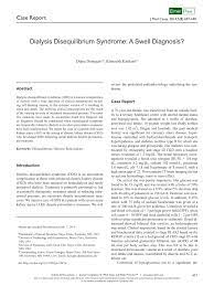 Pdf Dialysis Disequilibrium Syndrome A Swell Diagnosis