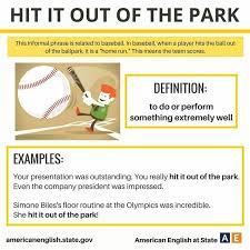 Baseball Idiom Hit It Out Of The Park Idioms And Phrases Advanced English Vocabulary Idioms