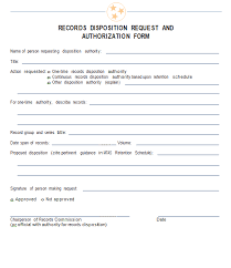 Sample verbal authorization for telephone order transactions: Records Disposition Request And Authorization Form Mtas