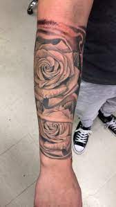 There is no purple rose but for the tattoo, every rose can. Roses And Pocket Watch 1 2 Sleeve Tattoo Rose Tattoo Sleeve Half Sleeve Tattoos Forearm Sleeve Tattoos