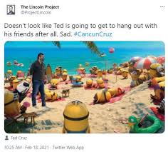 (photos:getty, twitter/@clarekelly007, twitter/@genefortexas, illustration by texas senator ted cruz has returned to texas, just one day after flying to cancun, mexico, as the state continues to suffer from a power and water crisis on friday. Twitter Goes Into A Frenzy With Ted Cruz Cancun Trip Memes Duk News