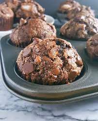 Double Chocolate Chip Banana Brownie Muffins Beat Bake Eat Recipe Chocolate Banana Muffins Banana Chocolate Chip Muffins Banana Recipes