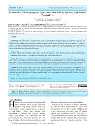 PDF) Examining pornography in cyberspace from the perspective of ethics,  spirituality and medicine