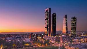 Kio and torre españa towers and melia princesa hotel. Madrid Skyline Es