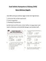 Maybe you would like to learn more about one of these? Soal Skb Guru Bahasa Inggris Cpns 2018