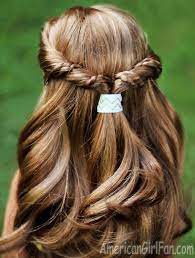 These hairstyles are inspired by american girl's latest release, tenney grant!which hairstyle is your favorite? American Girl Doll Hairstyle Half Up Twist With Braids American Girl Doll Hairstyles Little Girl Hairstyles American Girl Hairstyles