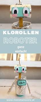Niedlichen Roboter Aus Klorollen Basteln Klorollen Basteln Roboter Klopapierrollen Basteln