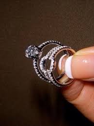 The Engagement Ring Fits Inside The Wedding Band So Cool Tungsten Wedding Bands Wedding Rings Wedding Rings Engagement