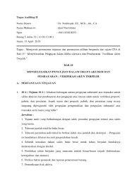 Contoh soal teks ulasan pilihan ganda beserta jawabannya demikianlah artikel tentang 50 contoh soal pilihan ganda tentang teks prosedur kompleks beserta jawabannya kelas 7 11 12. Tugas Auditing Ii Bab 19 Qari Nur Islami 1601103010070