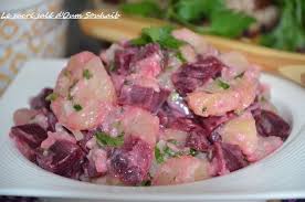 Recette salade de pomme de terre thon. Salade De Pomme De Terre Betterave Et Oignon Le Sucre Sale D Oum Souhaib