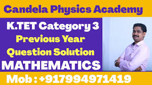 K Tet Category 3 Maths Previous Year Question Paper Solution Youtube