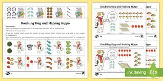 doubling and halving worksheet worksheet