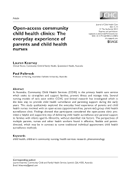 Pdf Open Access Community Child Health Clinics