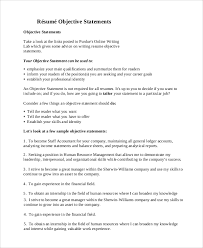 Free 9 General Resume Objective Samples In Pdf