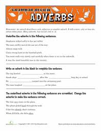 Grammar Review Adverbs Grammar Review Adverbs Adverbs Worksheet