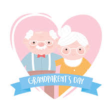 Download Happy Grandparents Day Cute Grandpa And Grandma In A Heart Shaped Cartoon Card 2057762 Vector Art At Vecteezy