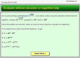 Evaluate Without Calculator Or Logarithm Help Evaluation Problem Solving Skills Mathematics