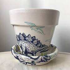 Flower pot deep drip tray clear round plastic. Dinosaur Design Terracotta Plant Pot And Saucer 11cm Thin Https Www Amazon Co Uk Dp B07h1kx26y R Terracotta Plant Pots Painted Plant Pots House Plant Pots