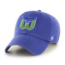 Hartford Whalers 47 Brand Royal Blue Classic Clean Up Adjustable Slouch Hat Cap Slouch Hat 47 Brand Hartford Whalers