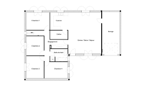 Plan Maison 4 Chambres Sans Garage Plan Maison Plan Maison 4 Chambres Plan De Maison Fonctionnelle