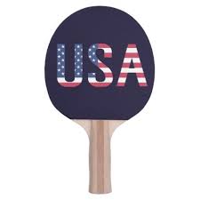 Usa Text American Flag On Custom Navy Blue Sport Ping Pong Paddle Zazzle Com Ping Pong Paddles Ping Pong Personalized Ping Pong Paddle