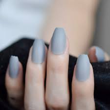 This is excellent news because the color is associated with calmness and responsibility. Amazon Com Gray Blue Black Matte Coffin Flat Artificial Nails Medium Pure Colors Ballerina Fake Nail Easy Diy Salon Manicure Accessories Z980 Beauty