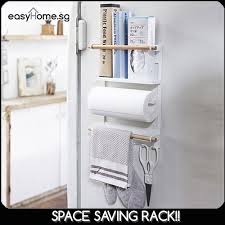 Plus, since it measures 3.5'' h x 11.5'' w x 5.5'' d, it's designed to accommodate most sizes. Magnetic Fridge Organizer Rack Kitchen Towel Holder Storage Shelf Shopee Singapore