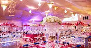 Beautiful Ghanaian Wedding Reception Decor By Unique Floral Ghana At The Prestige Court Wedding Decorations Wedding Reception Decorations Wedding Themes Rustic