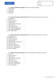 Kennenlernen-Level Up: Deutsch DAF Arbeitsblätter pdf & doc