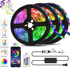 39 42ft Led Strip Lights Qzyl Lights Strip Music Sync App Control With Remote 5050 Rgb Led Light Strip Color Changing 24 Key Remote Sensitive Built In Mic Led Lights Rope Lights For Home Tv