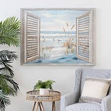 Look up your order and print your return label online or sign in to view your complete order history. Coastal Shutters Canvas Art Print Kirklands
