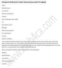 Financial Reference Letter From Accountant Template