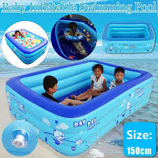 180cm Thicken Inflatable Swimming Pool Rectangle Baby Children Square Bathing Tub 3 Layer Pool Summer Water Fun Play Toy Children Swimming Pool Inflatable Pool Swimming Pools